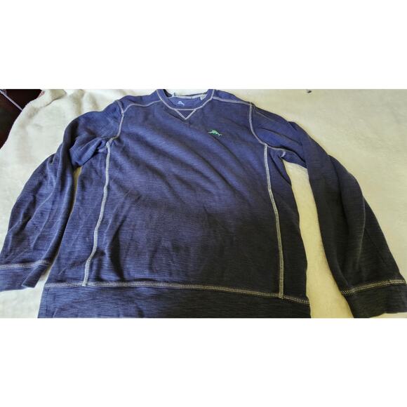 Tommy Bahama Tobago Bay Crew Big and Tall Men's size LT, Navy with Green Marlin - Picture 1 of 9